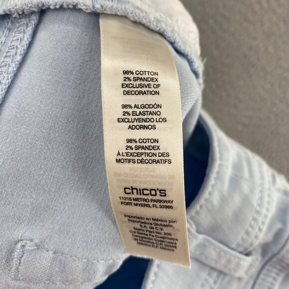 Chicos Jeans Womens 1 US 8 Light Blue Tapered Leg Stretch Denim Everyday Casual - Picture 6 of 12
